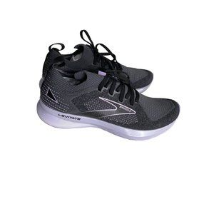 Brooks Women's Levitate Stealthfit GTS 5 Neutral Running Shoes Black Purple Sz 8